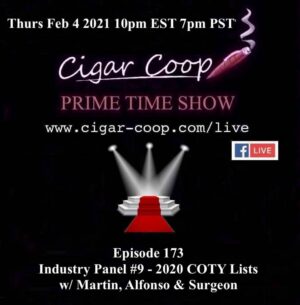 Announcement: Prime Time Episode 173 – Industry Panel #9: 2020 Cigar of the Year Lists