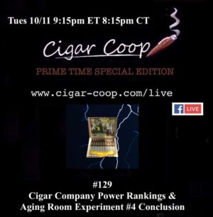 Announcement: Prime Time Special Edition 129: Cigar Company Power Rankings & Aging Experiment #4 Conclusion