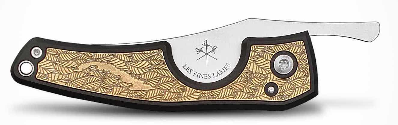 Les Fines Lames LE PETIT Cigar Knife - Brass Series